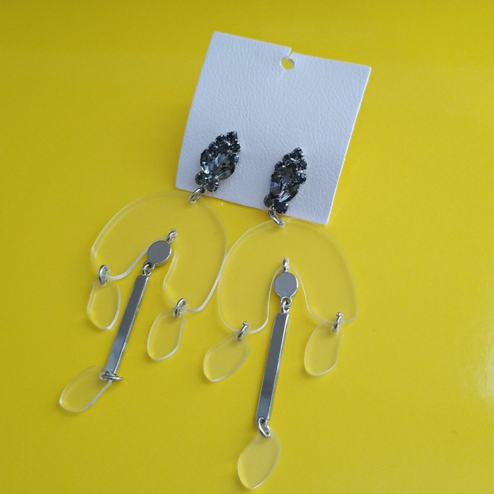 Free People Lucite Crystal Earrings - Picture 5 of 6
